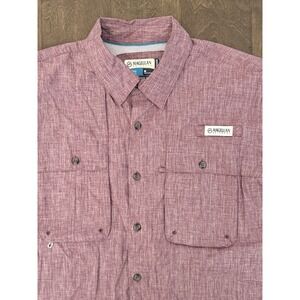 Magellan Mens Fishing Shirt Short Sleeve Vented Fish Gear Red Size M Relaxed Fit